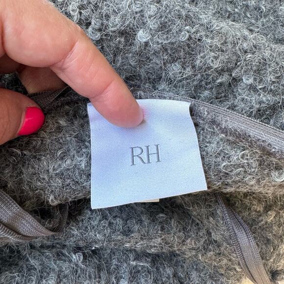 RH Restoration Hardware Suri Alpaca Textured Boucle Pillow Cover Square Gray - Picture 8 of 10